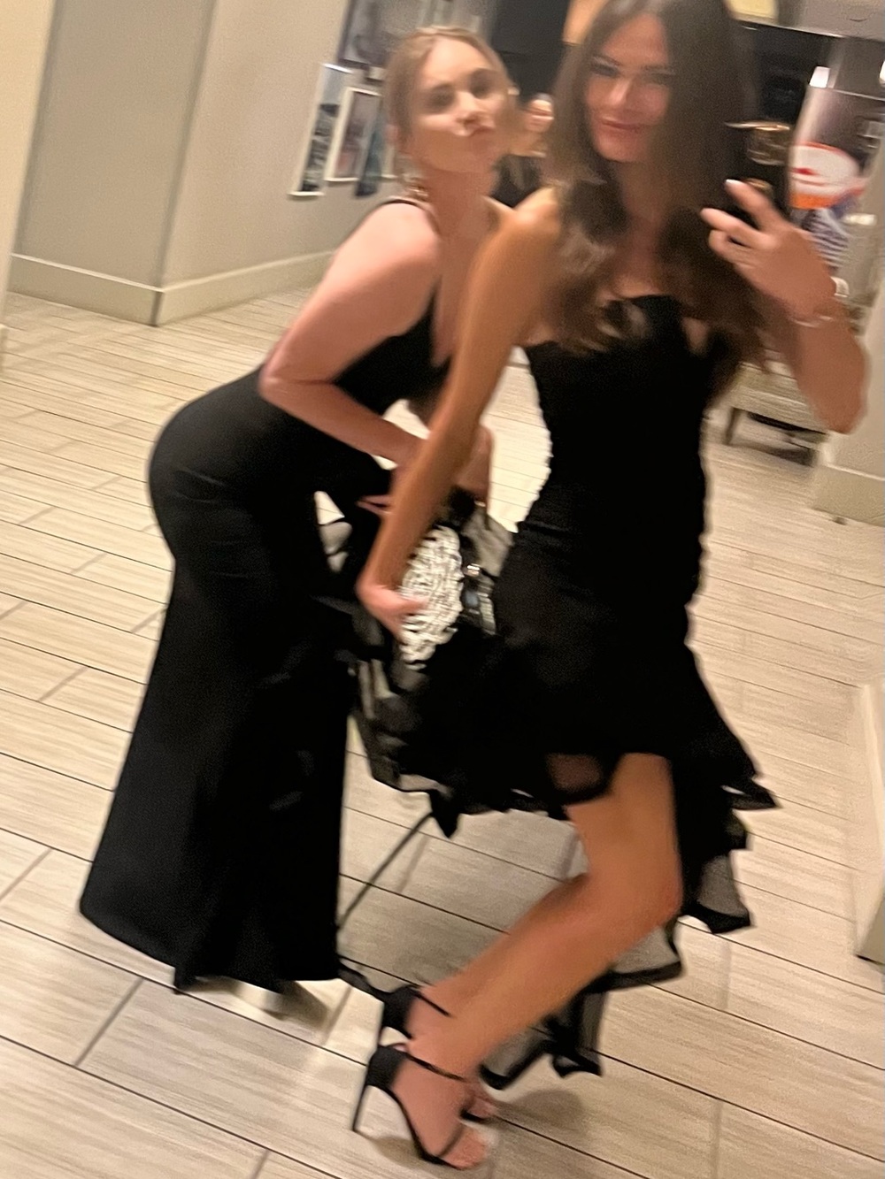 Elliatt Black Asymmetrical Ruffled Strapless Gown - Picture 4 of 5